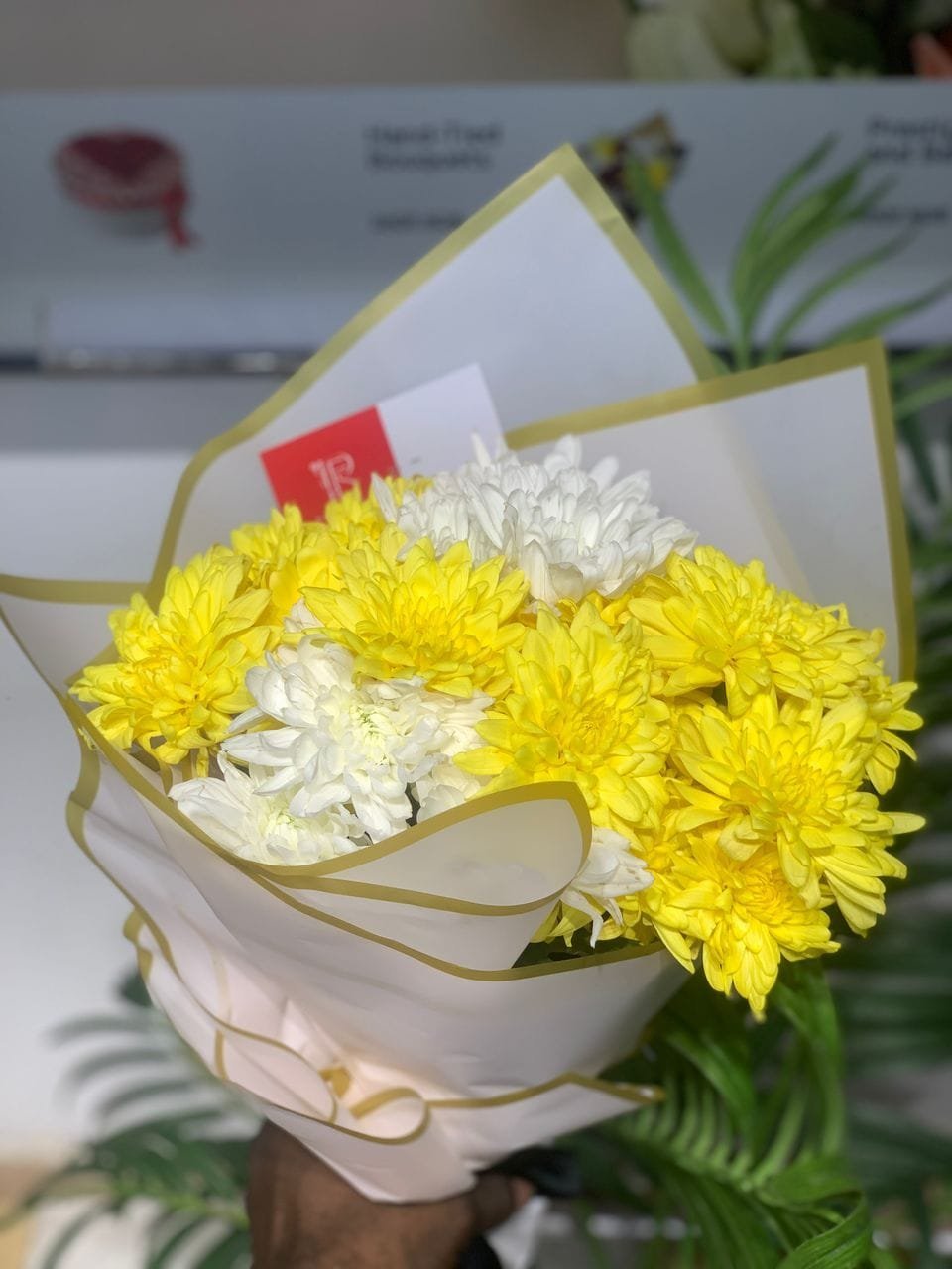 Brighten someone's day with our lovely chrysanthemum mix, showcasing at least two different colors (color selection is subject to availability). Order now for same-day delivery across Lagos!