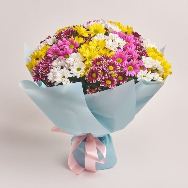 Oriental - Mixed Chrysanthemum & Million Stars Bouquet - Image 2