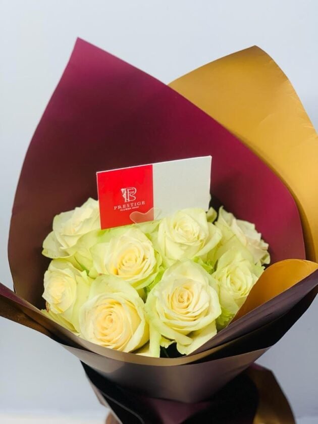 Grandeur White Roses Bouquet - Image 6
