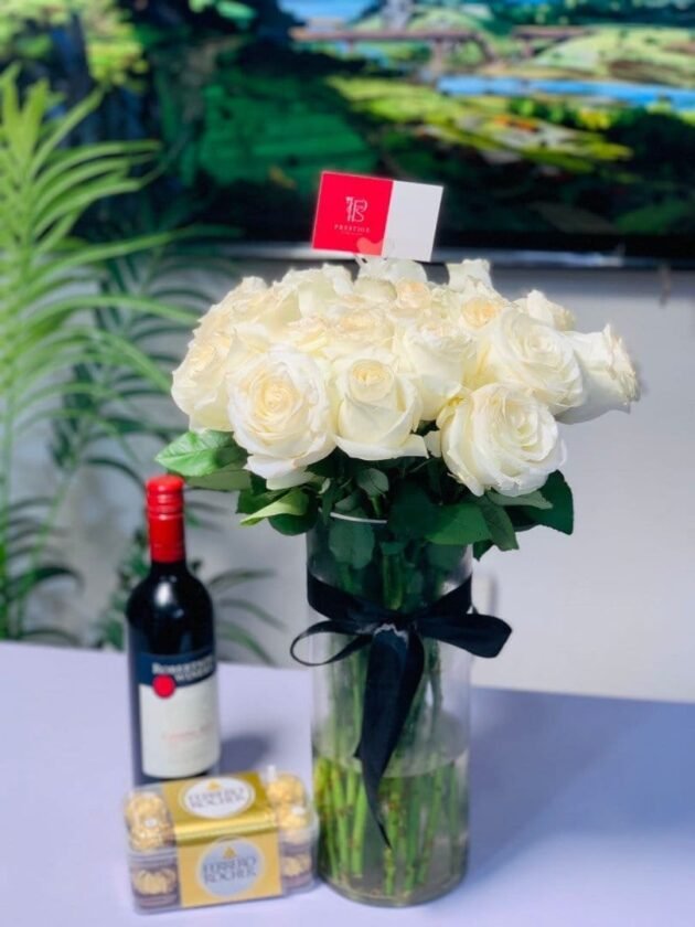 Grandeur White Roses Bouquet - Image 2