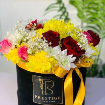 Avalanche Box of Roses Chrysanthemums