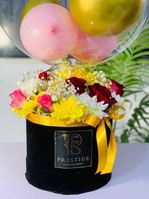 My Sunshine - Mixed Flowers and Balloon Box - Image 4