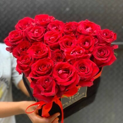 Classic Heart Rose Box | Exquisite Roses in Lagos | Prestige Flower Shop