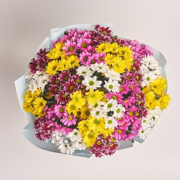 Oriental - Mixed Chrysanthemum & Million Stars Bouquet - Image 3