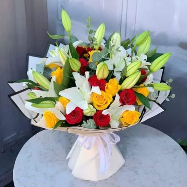 Aurora - Roses and Lilies Bouquet