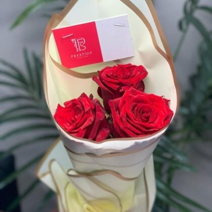 Rose Trio: Send Simple Elegance | Prestige Flower Shop Lagos