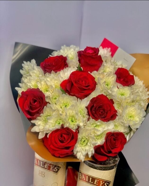 Avalanche - Roses and Chrysanthemum Bouquet - Image 2